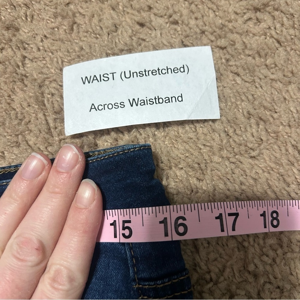 Elite Jeans | High Rise Distressed Skinny Dark Wash Ripped Juniors Size 13/14 - Picture 11 of 13